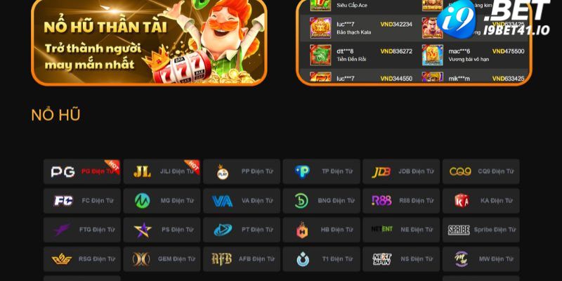 Quay hũ thần tài uy tín tại nhà cái I9bet